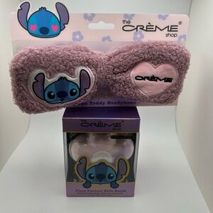 The crème shop 2pc set. Stitches bath bomb & spa headband